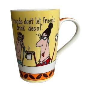 Simply Funny Design Coffee Mug Cup Friends Don’t Let Friends Drink Decaf Multi